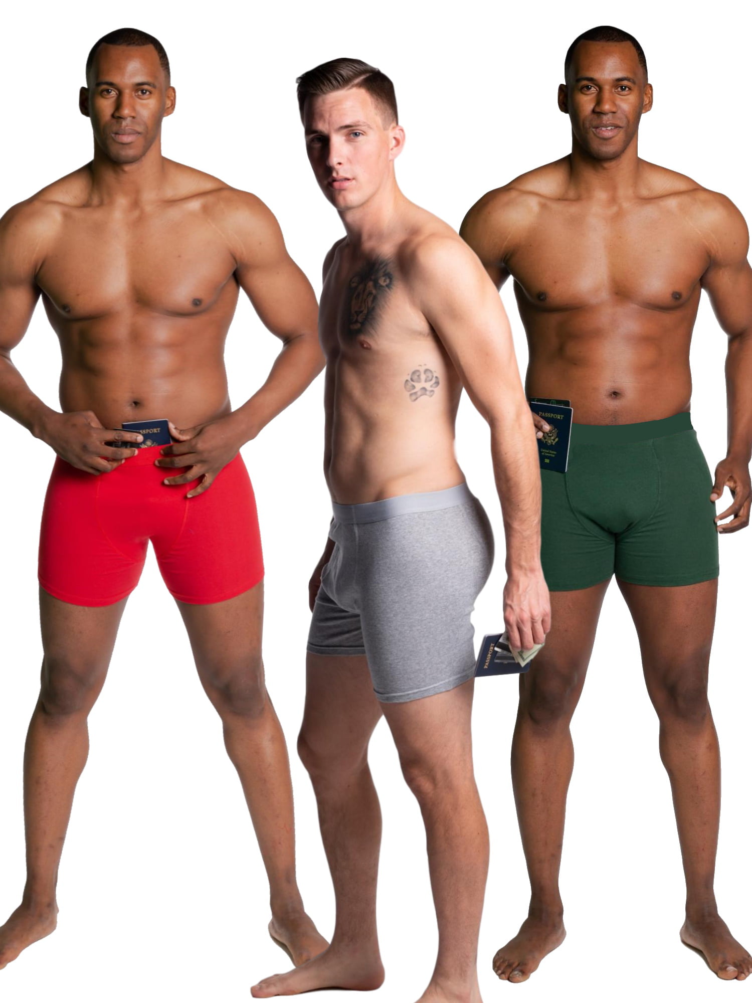 Stashitware Hide Your Stash Boxer Briefs Mens Underwear Secret Pocket 3 Pack