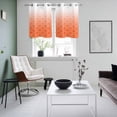 thumbnail image 4 of Morocco Orange Kitchen Curtains Small Short 39 Inch Length, Modern Geometric Gradient Simple Grommet Top Bedroom Living Room Curtains, Light Filtering Cafe Curtain Drapes 2 Panels Set 55''x39'', 4 of 9