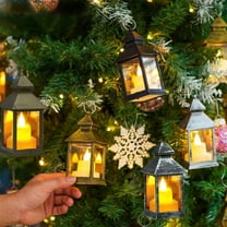 CQCYD under $5 Small Lanterns Decorative Indoor, Lantern Decor with Timer Flameless Candle, Vintage Farmhouse Outdoor Lanterns, Waterproof Hanging Lantern for Patio, Porch, Entryway, Centerpieces