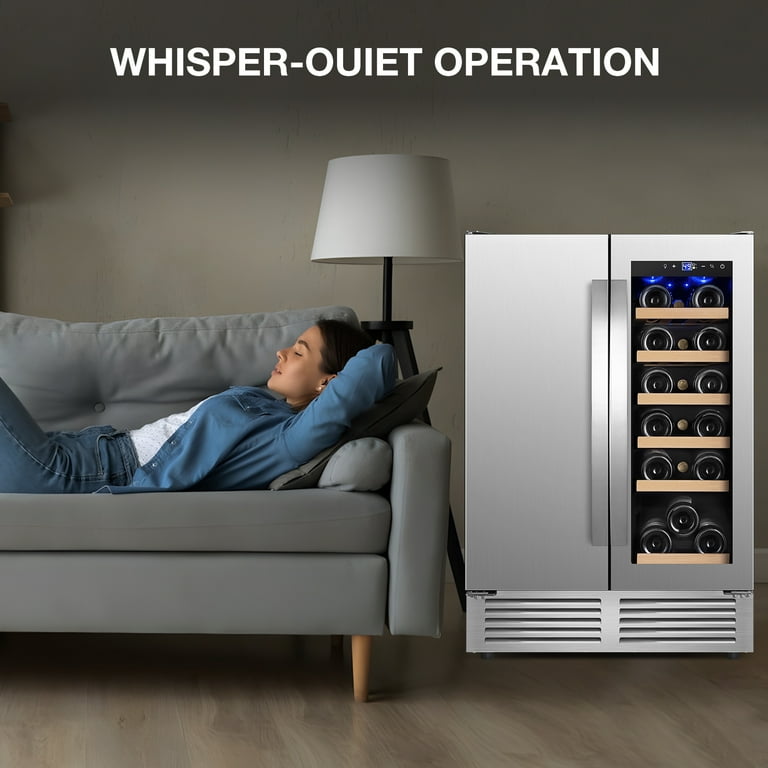 Nipus 18 Bottle 57 Can Dual-Zone Beverage and Wine Fridge, 24 Inch