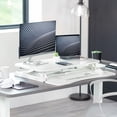 thumbnail image 3 of VIVO White Height Adjustable Standing Desk Monitor Riser 32" Sit Stand Tabletop, 3 of 9