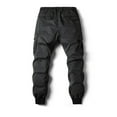 thumbnail image 5 of Men's Solid Casual Pocket Outdoor Elastic Waistbelt Jogger Drawstring Trousers Work Pants Capri Leggings For Men High Waist Short Side Pocket Leggings Leggings That Look Like Pantyhose Leggings, 5 of 7