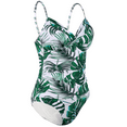 thumbnail image 5 of Hilor Womens One Piece Swimsuits Front Twist V Neck Shirred Bathing Suit Monokini Swimwear, 5 of 9