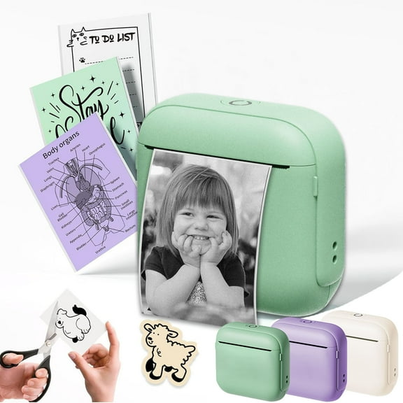 MORESEC under $5 3Pcs Bluetooth Thermal Printer, Pocket Thermal Label Printer, Wireless Bluetooth, No Ink Needed, for Shipping, Organization, Barcodes, Crafts, Compatible with Phone, Portable
