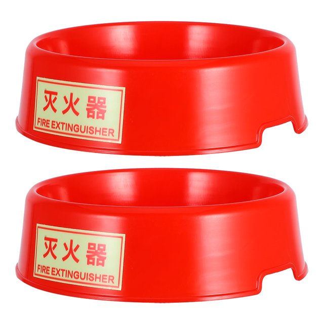 2PCS Fire Extinguisher Base Floor Stand Fluorescence Plastic Fire Extinguisher Holder Safety Universal Fire Extinguisher Bracket for House and Public Places
