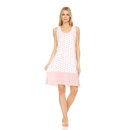 

Lati Fashion Women Nightgowns & Sleepshirts Female Sleeveless Sleepwear Orange Size Large