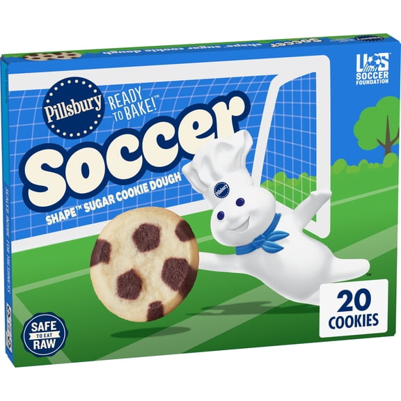 Pillsbury Soccer Ball Shape Sugar Cookie Dough 20 Count