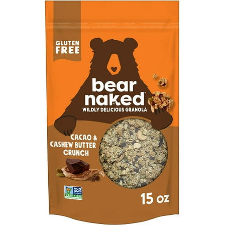 Bear Naked Granola Cereal, Breakfast Snacks, Whole Grain Granola, Mega Pack, Cacao and Cashew Butter Crunch, 15oz Bag (1 Bag)