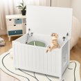 thumbnail image 2 of Infans Wooden Cat Litter Box Enclosure W/ Top Opening Side Table Furniture White, 2 of 7
