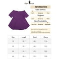 thumbnail image 6 of DARING DIVA Women's Plus V Neck Short Sleeve Ruched Peplum Blouse 4X Purple, 6 of 6