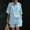 Blue, variant on Womens 2 Piece Polo Top and Shorts Set Short Sleeve Half Button Loungewear Elastic Waist With Pockets Breathable Wrinkle-Free Casual Loose Fit Summer Daily Wear Conjunto de Ropa para Mujer