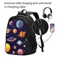 thumbnail image 2 of Balery Space Planet Mochila con carga USB para hombre y mujer - Mochila impermeable y antirrobo para laptop con puerto USB para viajes, trabajo, 2 of 7