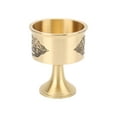 thumbnail image 3 of Liqueur Goblet, Vintage Hand Made Durable Sturdy Engraving Flower Pattern Brass Wine Glass  For Home For Wedding For Party, 3 of 8