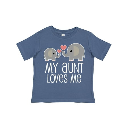 

Inktastic My Aunt Loves Me Niece Nephew Elephant Boys or Girls Toddler T-Shirt