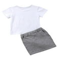 thumbnail image 3 of Tenues pour Bébés Filles, T-Shirt à Manches Courtes à Imprimé de Lettres, Hauts Moulants, Mini-Jupe, 3 of 6