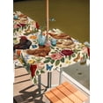 thumbnail image 2 of Outdoor Tablecloth with Umbrella Hole for Patio/Picnic/Party/Camping, Rooster Floral Waterproof Table Cloth Square Cover Washable, Farmhouse Spring Flowers Butterflies (60"x 60"), 2 of 8