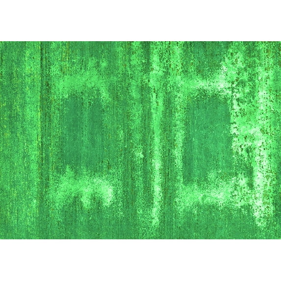 Ahgly Company Indoor Rectangle Oriental Green Industrial Area Rugs, 5' x 7'