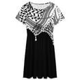 thumbnail image 3 of Keffiyeh Neck Scarf Women's Dress Short Sleeve Summer Sundress Summer Women Clothes, 3 of 7
