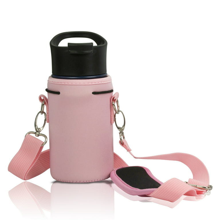 MEDIUM Water Bottle Carrier Neoprene Holder with Adjustable Padded Shoulder  Strap - 16-22oz, Height 7 Diameter 3 Strap 55