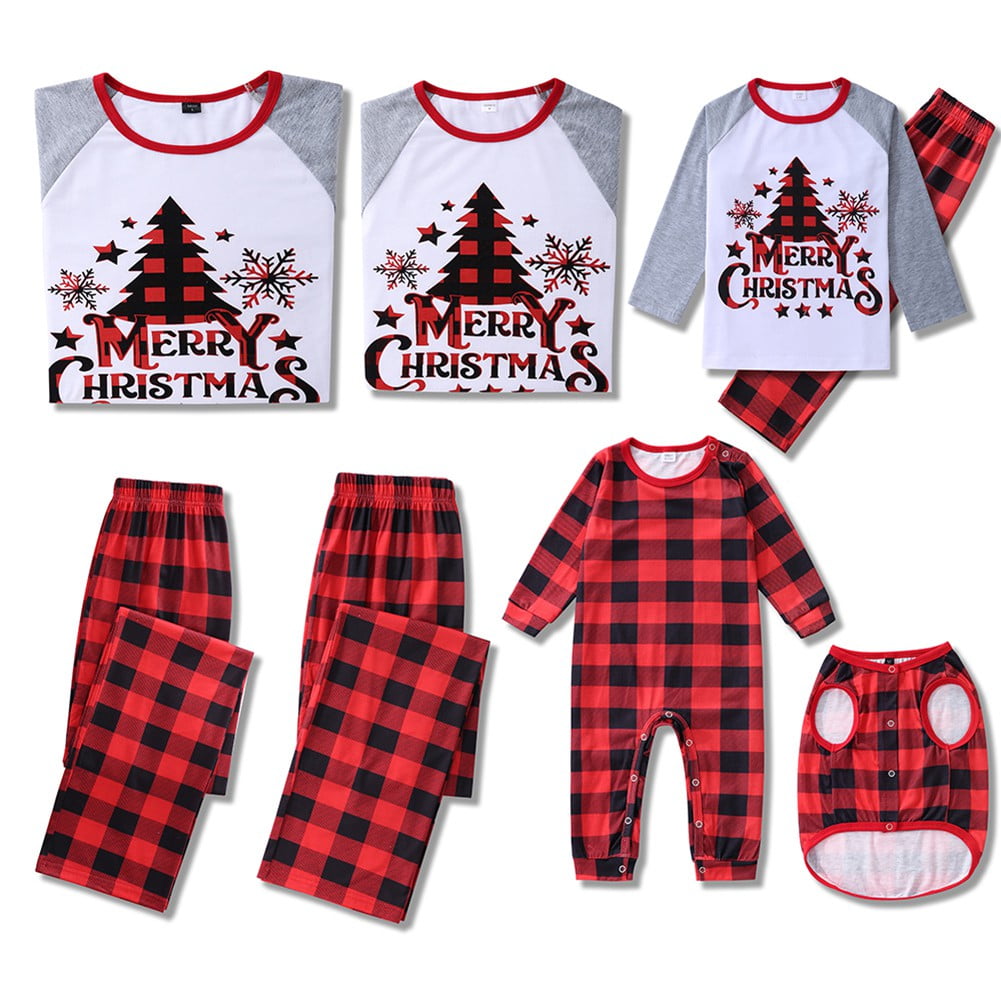 Christmas Pajamas Family Matching Sets for Adults Kids Baby Holiday ...
