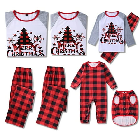 

Christmas Pajamas Family Matching Sets for Adults Kids Baby Holiday Home Xmas Sleepwear Set - Baby 12-18M
