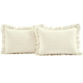 thumbnail image 5 of Lush Decor French Country Geo Ruffle Skirt Textured Tailored Drop Bedspread King, Ivory, 3-Pc Set, 5 of 7