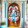 thumbnail image 4 of YWIYIUD 1PC Happy Easter Door Cover Easter Decorations, 71x35 Inch Easter Rabbit Eggs Door Banner Welcome Easter Banner Spring Theme Rabbit Door for Front Door Wall Indoor Outdoor Home Decor, 4 of 5