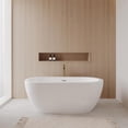 thumbnail image 2 of Soho 60 Inch Freestanding Bathtub in White with Polished Chrome Trim and Floor Mounted Faucet in Brushed Gold, 2 of 7