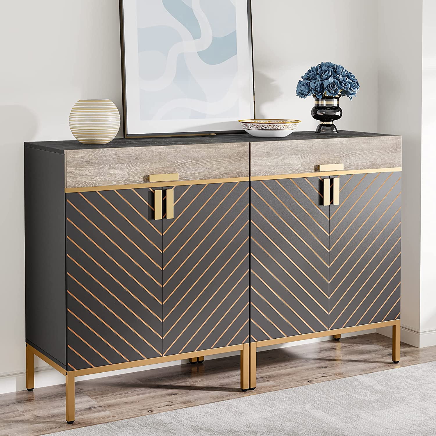 Tribesigns Sideboard Buffet Cabinet, Modern Kitchen Storage Cabinet ...