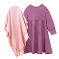 thumbnail image 3 of OGLCCG Toddler Girls Muslim Abaya Prayer Dress with Hijab 2pcs Long Sleeve Islamic Middle East Arab Dubai Dress Soft Ramadan Eid Clothes 0-10 Years, 3 of 8