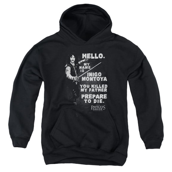 Trevco Princess Bride-Hello Again Youth Pull-Over Hoodie- Black - Small