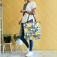 thumbnail image 4 of FORMRS Womens Canvas Tote Bag with Zipper Inner Pocket Shoulder Handbag, Retro Beige Lemon, 4 of 7