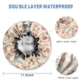 thumbnail image 3 of Shower Caps,Yorkie with Pioneer Flower Waterproof Shower Cap for Women 4 Pieces,Double Reusable Hair Cover for Shower PEVA Elastic Stretch Hem, 3 of 7