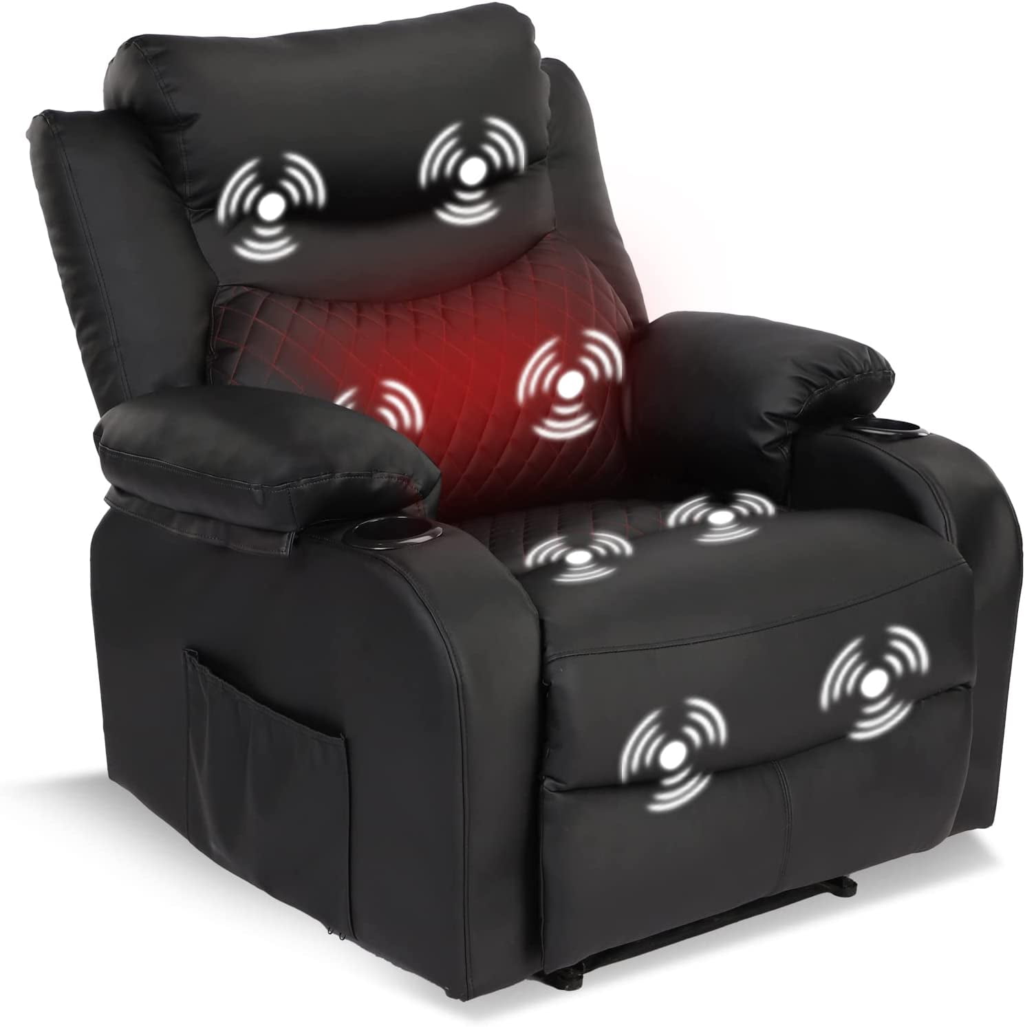 Comermax Massage Recliner Chairs with Heat Overstuffed Wall Hugger