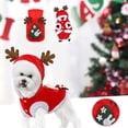 thumbnail image 3 of iOPQO Pet Sweater And Winter Christmas Autumn And Winter Elk Santa Claus Flannel Warm Cat And Dog Clothes Red S, 3 of 9