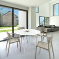 thumbnail image 6 of Luxury Commercial Living 5-Piece White and Taupe Brown Round Dining Set 47.5", 6 of 6