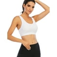 thumbnail image 3 of Medium Support Racerback Sports Bra for Women Strappy Plus Size Padded Criss Cross Medium Support Yoga Running Bra, 3 of 7