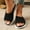 Black, variant on Orthopedic Slippers for Women Open Toe Orthopedicwith Arch Support Slip On Lightweight Slippers Beach Washable Slingback Black Women Sandal