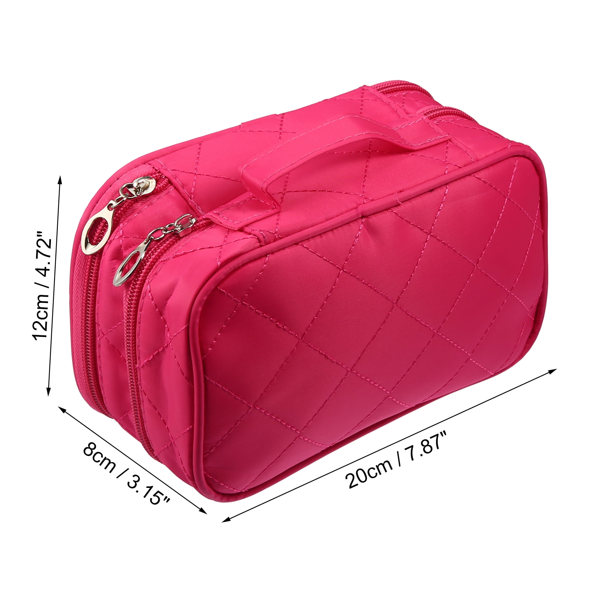 Unique Bargains Floral Makeup Bag Zipper Flower Cosmetic Pouch Rose Red