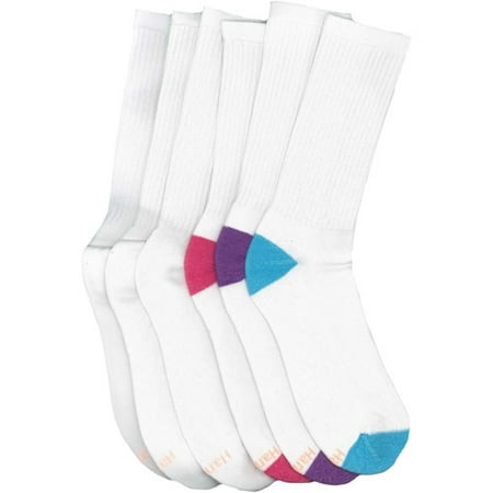 Hanes Women's Athletic Crew Socks, 6 Pairs