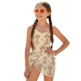 thumbnail image 2 of Xoenoiee Giraffe Flower Print Girls Swimsuits Halter One Piece Bathing Suit with Cover Up Skirt Adjustable Strap Teen Girl Swimsuit Swimwear Set, Size 7-8 Years, 2 of 7