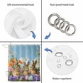 thumbnail image 4 of Easter Bunnies Shower Curtain, Waterproof Shower Curtains for Bathroom, Spring Easter Eggs Garden Floral Washable Fabric Bathtub Curtain Set Bath Decor with 12 Hooks Stall 36"x72", 4 of 8