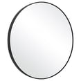 thumbnail image 2 of Benjara BM239314 Round Shape Sleek Metal Frame Mirror, Black, 2 of 5