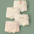 thumbnail image 2 of shoper Girls Organic Cotton Underwear 4-Pack Cute Print & Breathable Girls Briefs Size 3-14 Years Beige 120, 2 of 3