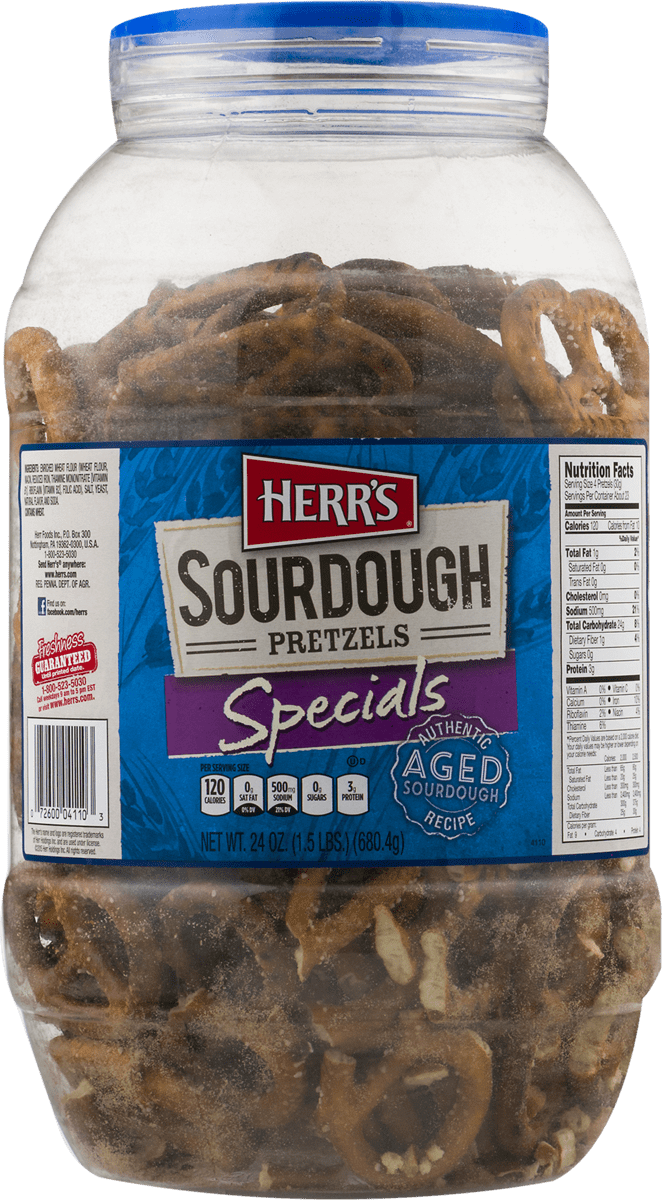 Herr's Authentic Aged Sourdough Specials Pretzel Barrel