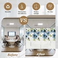 thumbnail image 6 of Blue Green Spring Floral Window Privacy Film, Weeping Botanical Summer Static Cling UV Sun Blocking Tint Film Heat Control Windows Films for Bedroom Bathroom, Window Stickers 23.6"x59", 6 of 8