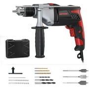 Meterk 1-1/2" Rotary Hammer Drill 13 Amp Heavy Duty Demolition Hammer with Vibration Control and Safety Clutch Including Chisels and Drill Bits