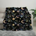 thumbnail image 3 of Whimsical Floral & Starry Sky Design Flannel Blanket Soft Reversible All-Season Comfort Machine Washable Perfect for Sofa Bed Travel Office and Camping Vibrant Multicolor, 3 of 5