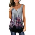 thumbnail image 5 of KISSMODA Womens Blouse Comfy O Neck Loose Fit Button Up T Shirts Sleeveless Gray XL, 5 of 5
