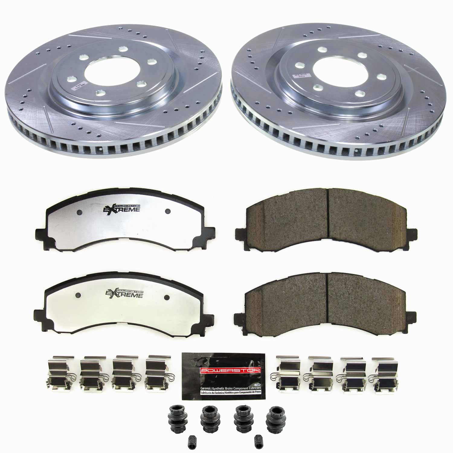PowerStop Front Z36 Truck & Tow Brake Pad and Rotor Kit for Ford F-150 Lightning 2022-23, K9262-36